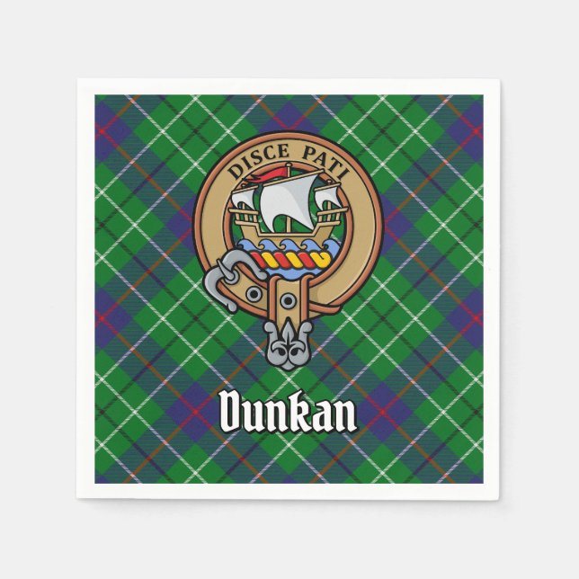 Guardanapo De Papel Clan Duncan Crest over Tartan (Frente)