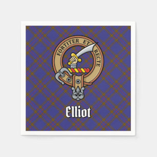 Guardanapo De Papel Clan Elliot Crest sobre Tartan Moderno