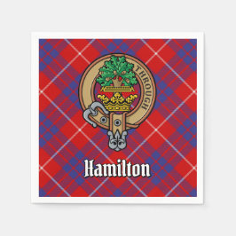 Guardanapo De Papel Clan Hamilton Crest sobre o Red Tartan