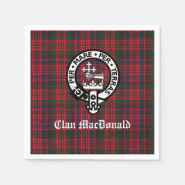 Guardanapo De Papel Clan MacDonald Crest e Modern Tartan