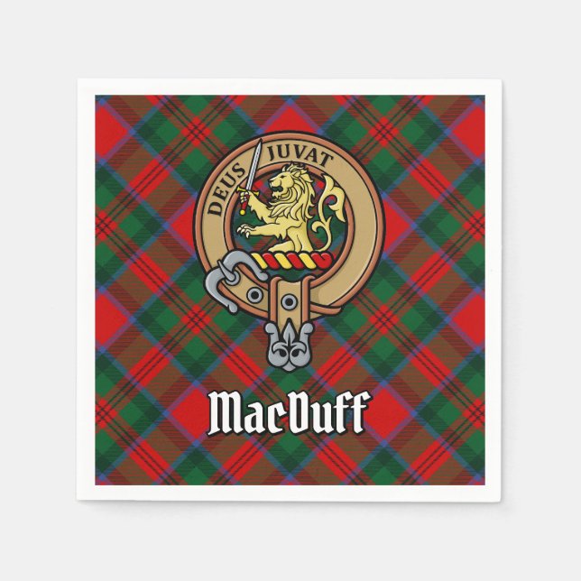 Guardanapo De Papel Clan MacDuff Crest sobre Tartan (Frente)