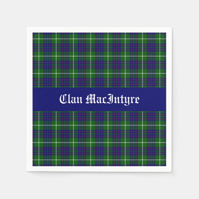 Guardanapo De Papel Clan MacIntyre Tartan Personalizável (Frente)