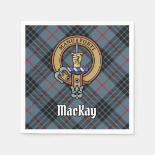 Guardanapo De Papel Clan MacKay Crest sobre Blue Tartan