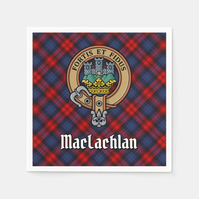 Guardanapo De Papel Clan MacLachlan Crest sobre Tartan (Frente)