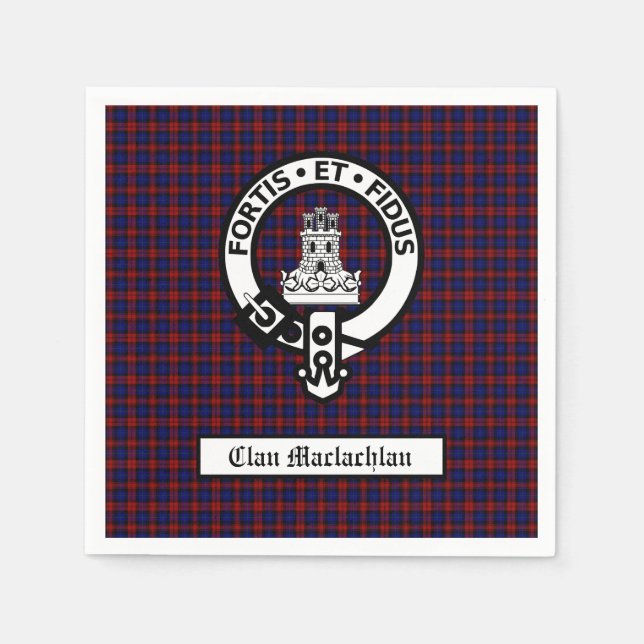 Guardanapo De Papel Clan Maclachlan Crest & Tartan Personalizável (Frente)