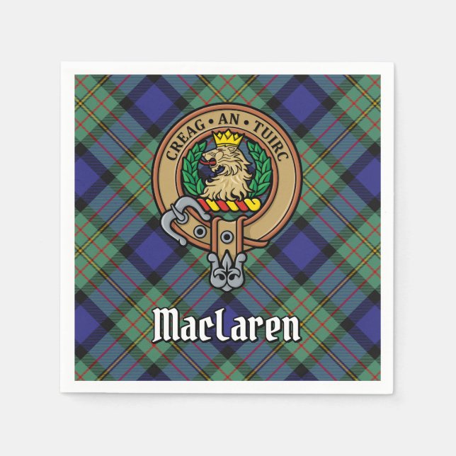 Guardanapo De Papel Clan MacLaren Crest sobre Tartan (Frente)