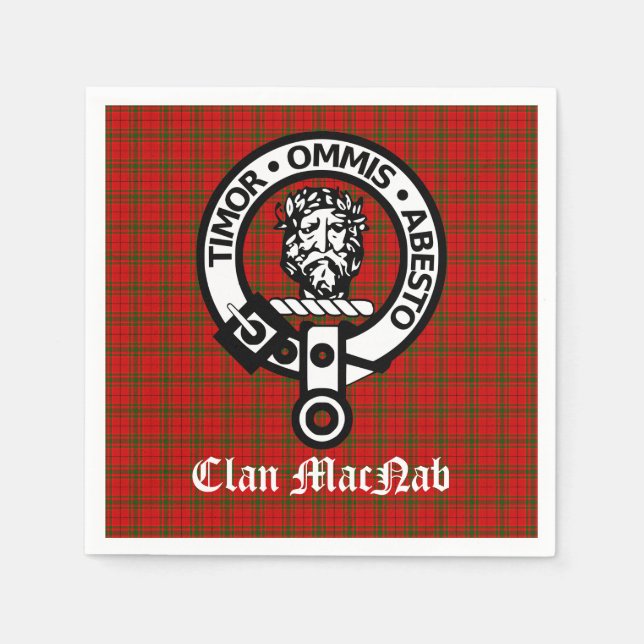 Guardanapo De Papel Clan MacNab Crest Crachá e Tartan (Frente)
