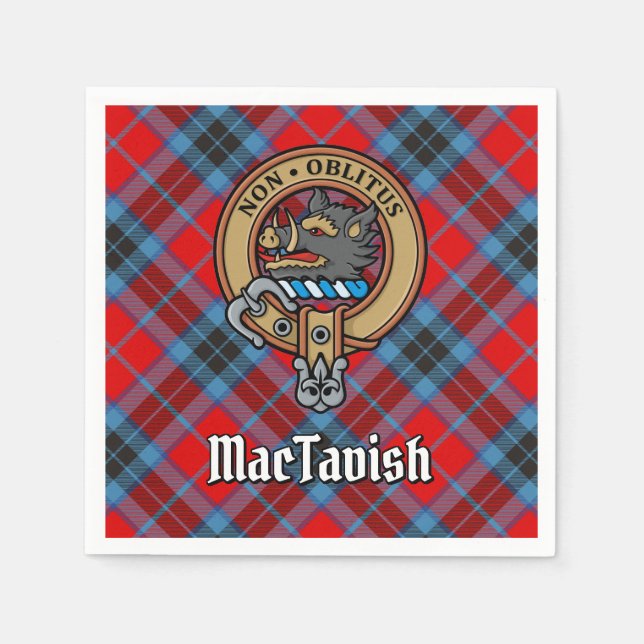 Guardanapo De Papel Clan MacTavish Crest sobre Tartan (Frente)
