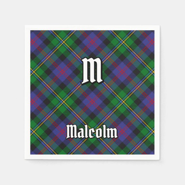 Guardanapo De Papel Clan Malcolm Tartan (Frente)