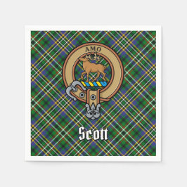 Guardanapo De Papel Clan Scott Crest sobre Green Tartan