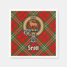 Guardanapo De Papel Clan Scott Crest sobre Red Tartan