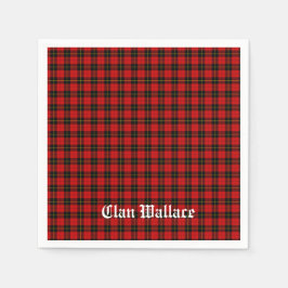 Guardanapo De Papel Clan Wallace Tartan e Texto