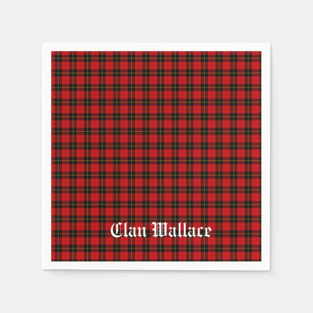 Guardanapo De Papel Clan Wallace Tartan e Texto (Frente)