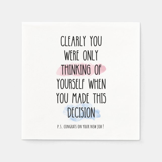 Guardanapo De Papel Claramente Você Estava Pensando Em Si Mesmo (Frente)