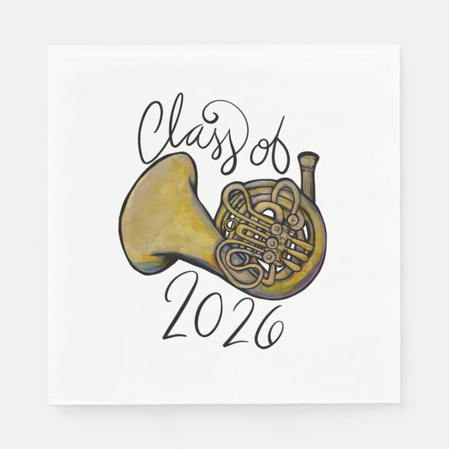 Guardanapo De Papel Class of 2026 French Horn Band Class Music         (Frente)