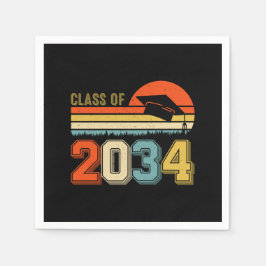 Guardanapo De Papel Classe De 2034 Cresce Com A Vintagem Do Formando P