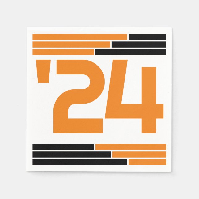 Guardanapo De Papel Classe de Bares Laranja e Preto do Partido Formand (Frente)