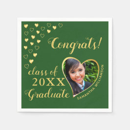 Guardanapo De Papel Classe de Elegante Verde e Dourado Foto do Formand