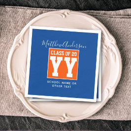 Guardanapo De Papel Classe de Festa de formatura Azul e Laranja 2024