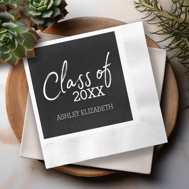 Guardanapo De Papel Classe de Festa de formatura do ANO ADD (Custom Graduation Napkins - Personalize these for the Grad Party)