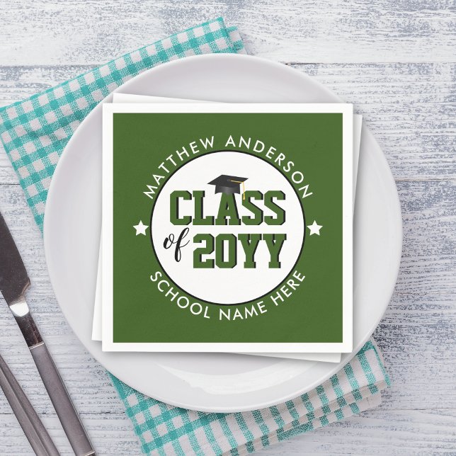 Guardanapo De Papel Classe de Festa de formatura Verde Florestal de 20 (Criador carregado)