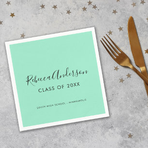 Guardanapo De Papel Classe de Formando 2022   Mint Green Graduation