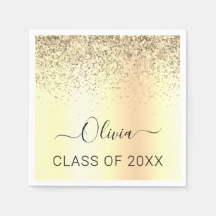 Guardanapo De Papel Classe de Formando brilhante preto Dourado 2022