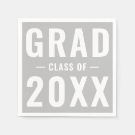 Guardanapo De Papel Classe de Formando da tipografia moderna das cinza