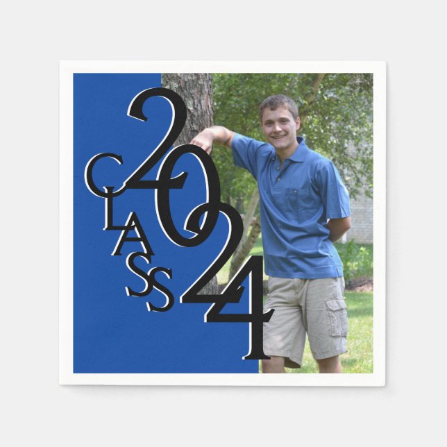 Guardanapo De Papel Classe de Foto do Formando Azul 2018 (Frente)