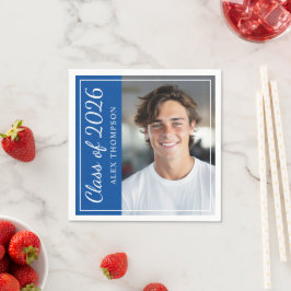 Guardanapo De Papel Classe de Foto Real de Festa de formatura Azul 202