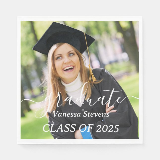 Guardanapo De Papel Classe de Graduação de Foto 2025 (Frente)