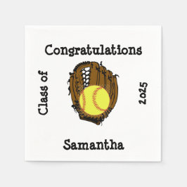 Guardanapo De Papel Classe de Graduação de Softball de Parabéns