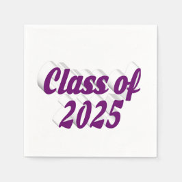 Guardanapo De Papel Classe de graduação de texto roxo 2025
