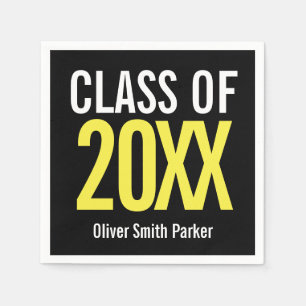 Guardanapo De Papel Classe de Graduação Moderna Amarelo de 2019