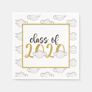Guardanapo De Papel Classe de Napkin para Graduação 2020 - Face Mask