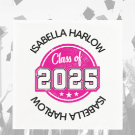 Guardanapo De Papel Classe de Nome do Formando Rosa 2025