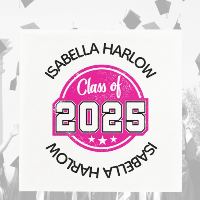 Guardanapo De Papel Classe de Nome do Formando Rosa 2025 (Criador carregado)