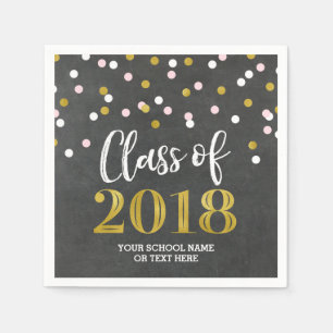 Guardanapo De Papel Classe de prata Dourado dos confetes da graduaçã