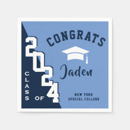 Guardanapo De Papel Classe Moderna de Festa de formatura Azul Marinho 