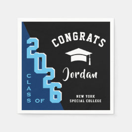 Guardanapo De Papel Classe Moderna de Festa de formatura Azul Preta 20