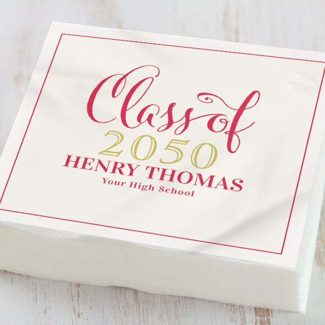 Guardanapo De Papel Classe Moderna Mínima De Graduação De Vermelho De  (Criador carregado)