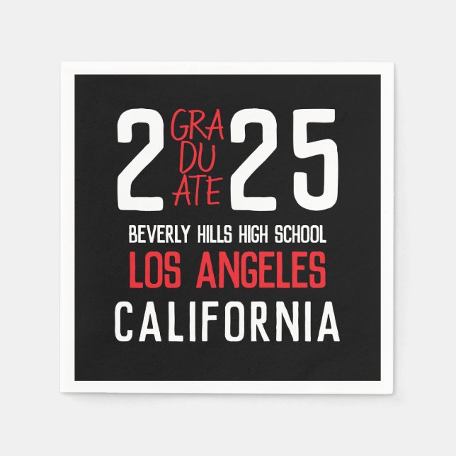 Guardanapo De Papel Classe Moderna Negrito de Graduação de 2025 (Frente)