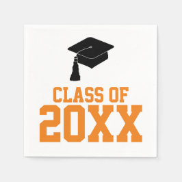 Guardanapo De Papel Classe Preta e Laranja de Festa de formatura 2024