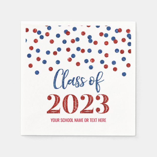 Guardanapo De Papel Classe Red Blue Confetti de 2023 Napkins (Frente)