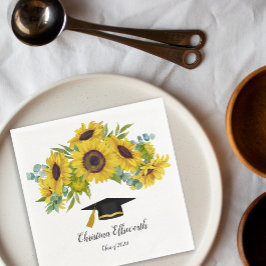 Guardanapo De Papel Classe Sunflower de Graduação de Nome Personalizad