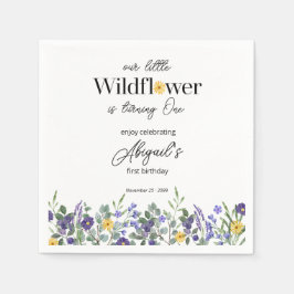 Guardanapo De Papel Classic Blue Our Little Wildflower 1st Birthday