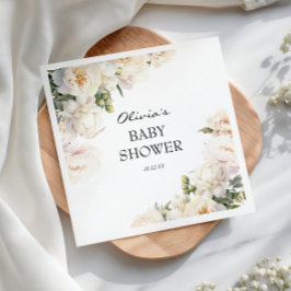 Guardanapo De Papel Classic Ivory Peony Garden Neutral Baby