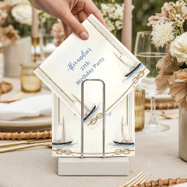 Guardanapo De Papel Classic Nautical Sailboat Birthday