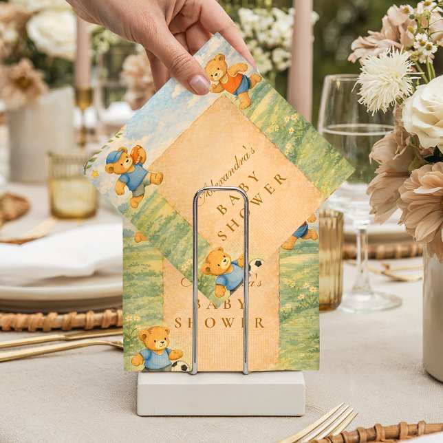 Guardanapo De Papel Classic Nursery Sports Bears Baby Shower (Criador carregado)