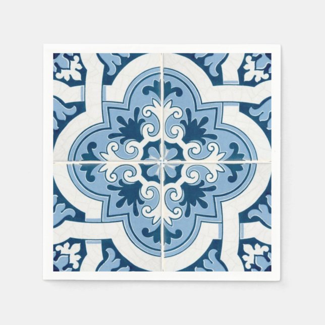 Guardanapo De Papel Classic Portuguese  Blue and White Mediterranean P (Frente)